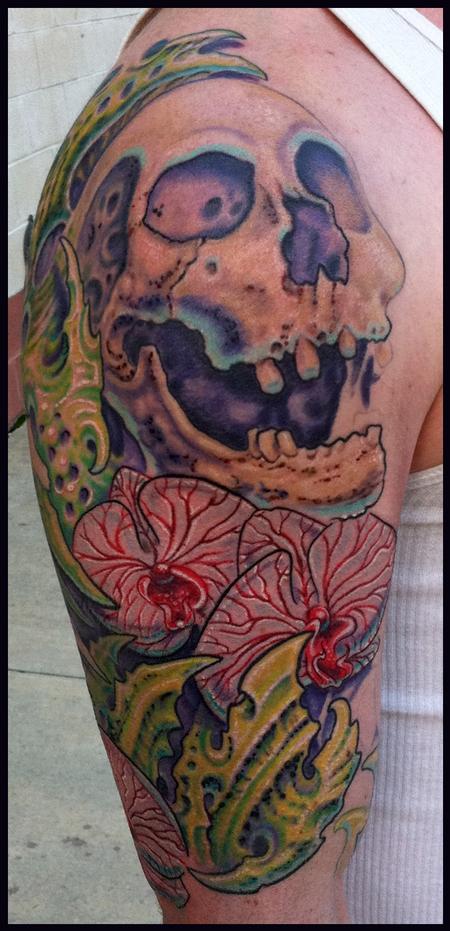 Tattoos - skulls orchids and bio tattoo - 60117